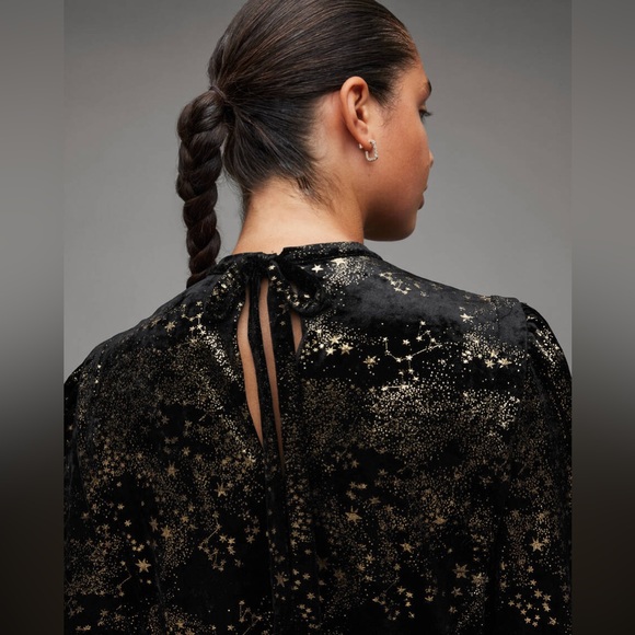 All Saints Jemima Star Printed Wrap Over Mini Dress - Picture 4 of 4